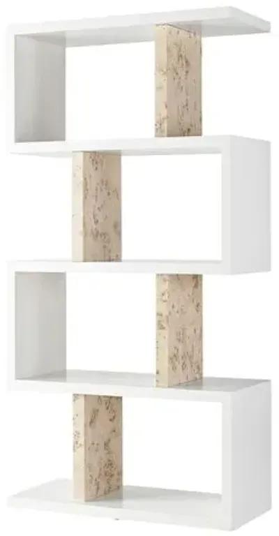 Tranquility Poise Etagere - Glacier/Mappa Burl - Miranda Kerr Home - White