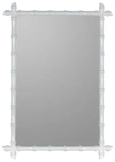 Raelyn Bamboo Wall Mirror - Glossy White