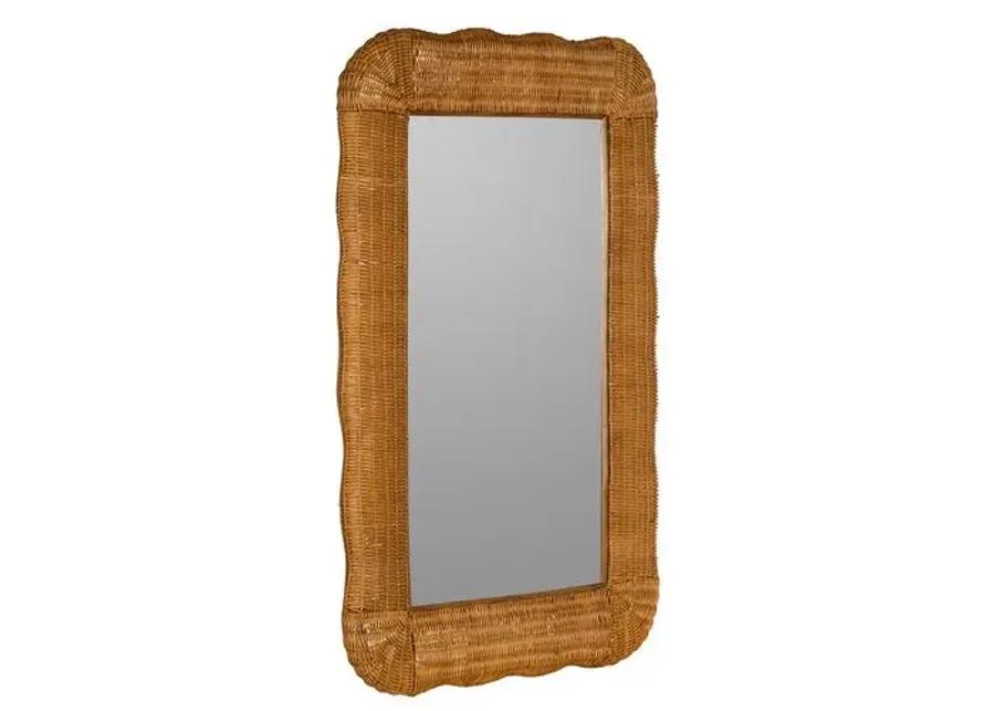 Annie Scallop Rattan Wall Mirror - Natural