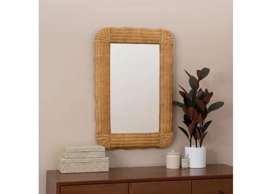 Annie Scallop Rattan Wall Mirror - Natural