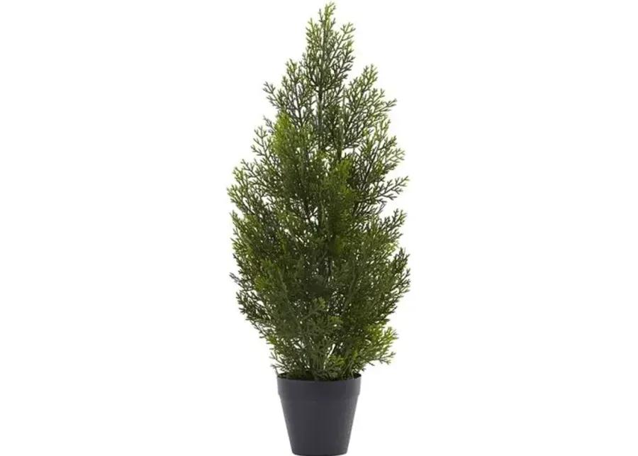 24" Faux Cedar/Pine Tree - Green