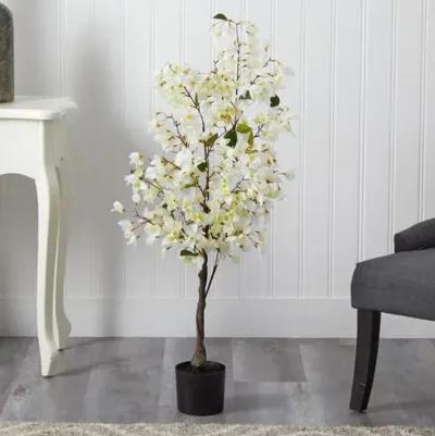 48" Faux Bougainvillea Tree - White