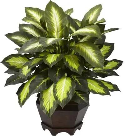 22" Faux Dieffenbachia Plant - Green