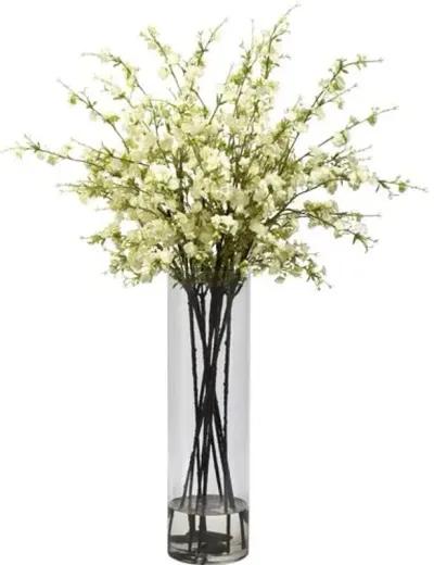 38" Faux Cherry Blossom Flower Arrangement - Yellow