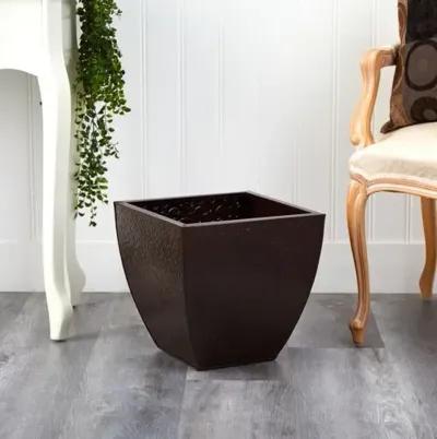 Embossed Metal Scroll Planter - Brown - 14'L x 14'W x 13.5'H