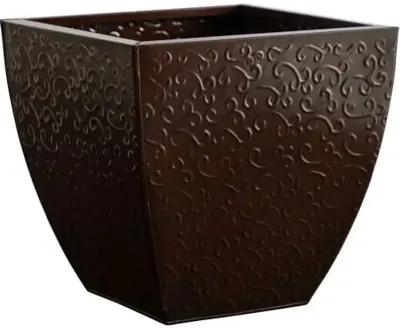 Embossed Metal Scroll Planter - Brown - 14'L x 14'W x 13.5'H