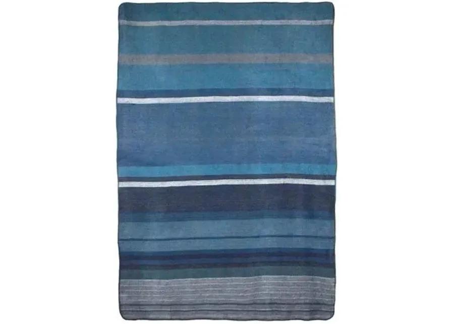 Alpaca Throw - Calypso - Shupaca - Handcrafted - Blue - Lightweight, Soft, Warm - Hypoallergenic