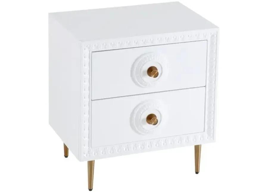 Ailey Lacquer Side Table - White - Handcrafted