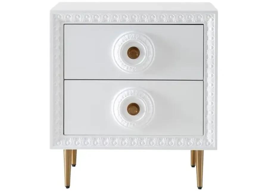 Ailey Lacquer Side Table - White - Handcrafted