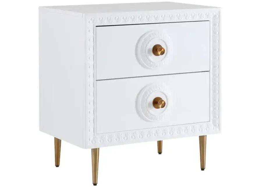 Ailey Lacquer Side Table - White - Handcrafted