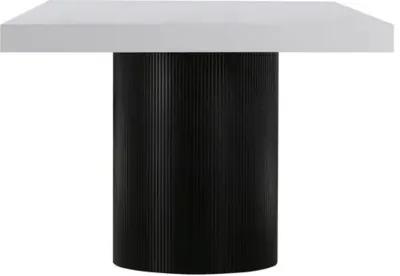 Avani Lacquer Dining Table - White/Black - Handcrafted