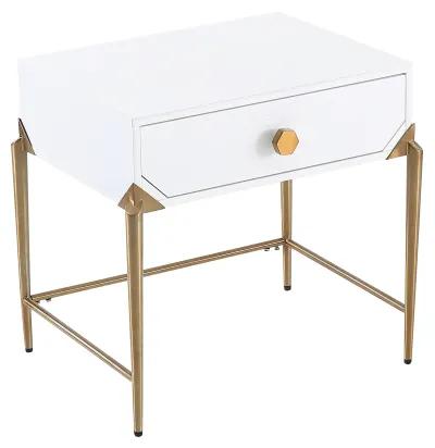 Bently Lacquer Side Table - White - Handcrafted