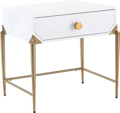 Bently Lacquer Side Table - White - Handcrafted