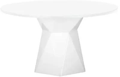 Cyan 56" Round Dining Table - White Glass - Handcrafted