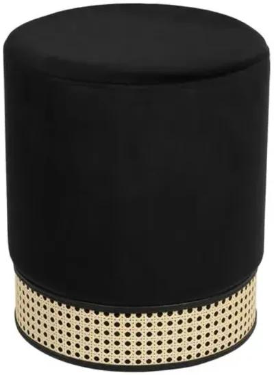 Eden Velvet Ottoman - Handcrafted - Black