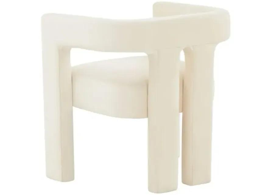 Everlee Velvet Dining Chair - Handcrafted - Ivory