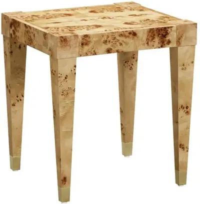 Madison Burl End Table - Handcrafted - Brown