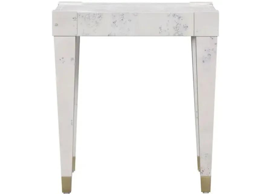 Madison Burl End Table - Handcrafted - White