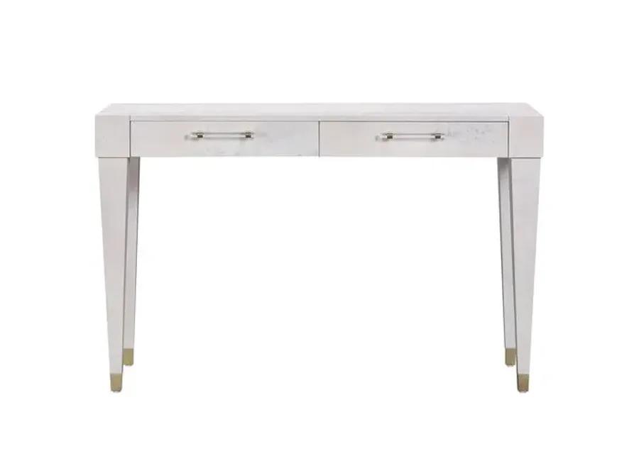 Madison Burl Desk - Handcrafted - White