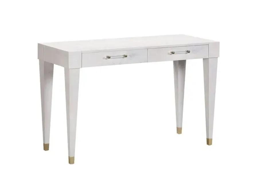 Madison Burl Desk - Handcrafted - White