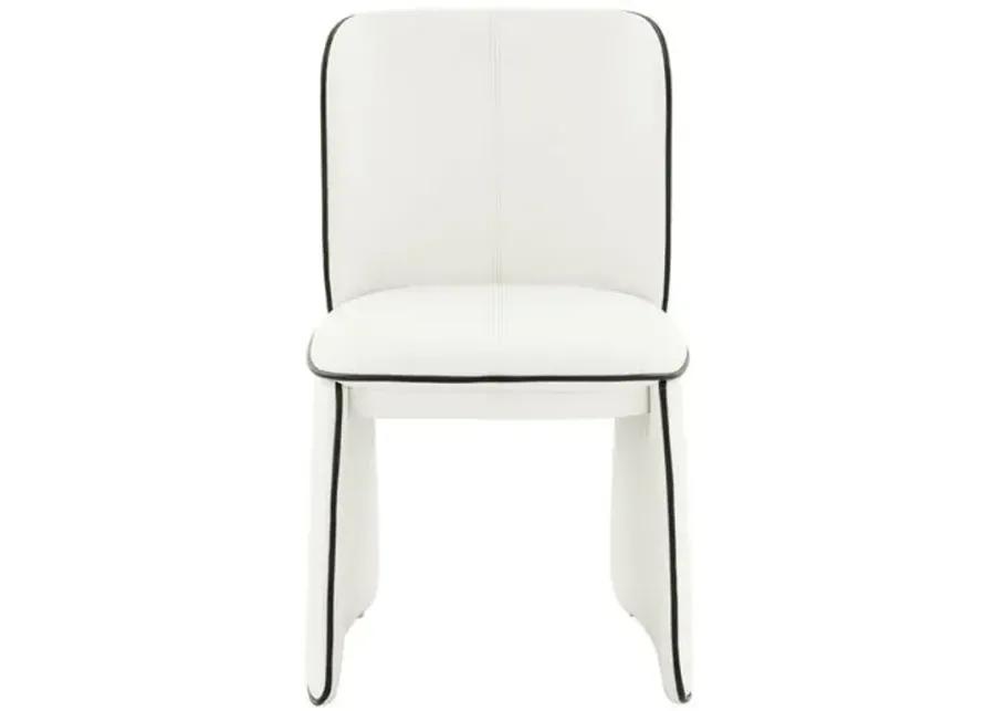 Nolen Vegan Leather Dining Chair - Cream - Handcrafted - White