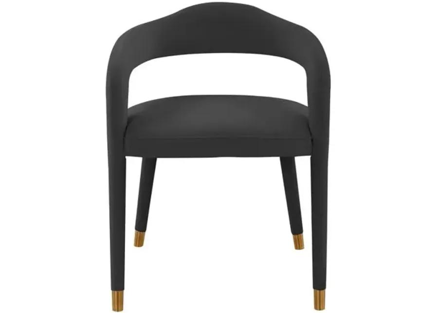 Payton Velvet Dining Chair - Handcrafted - Black