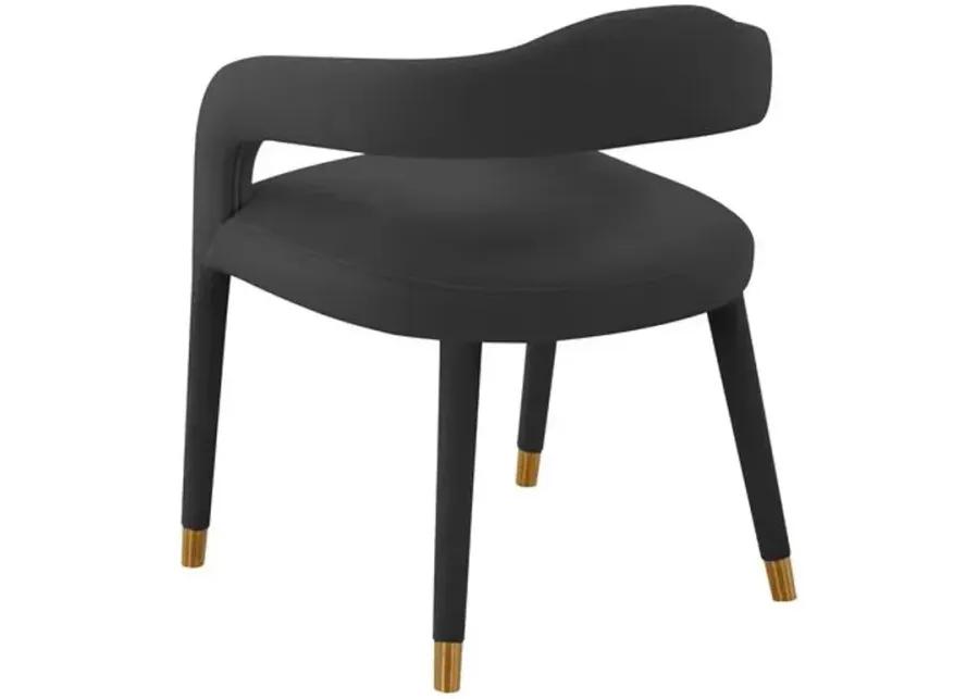 Payton Velvet Dining Chair - Handcrafted - Black