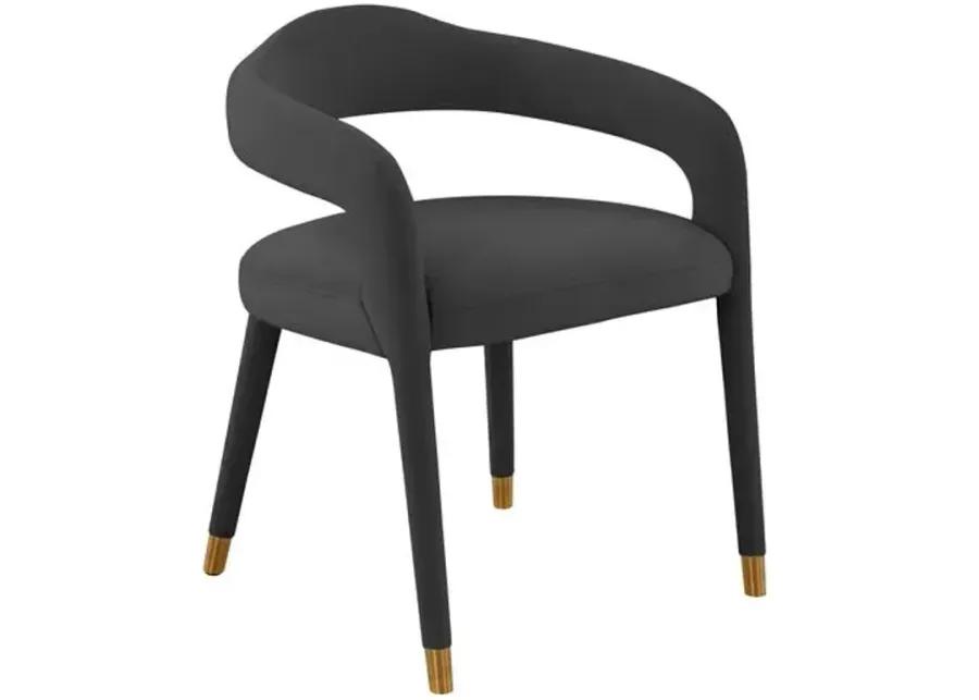 Payton Velvet Dining Chair - Handcrafted - Black