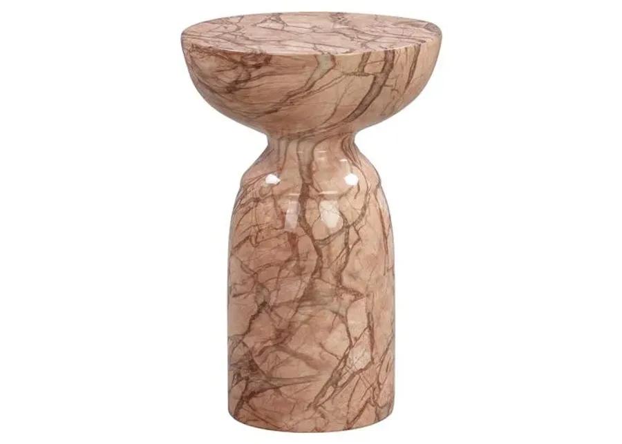 Tobi Marble Side Table - Beige