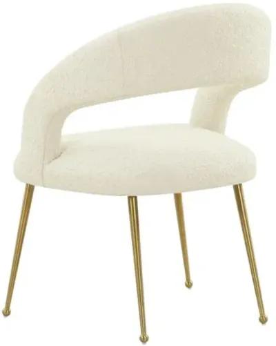 Whit Dining Chair - Cream Boucle - White