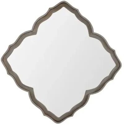 Adriana Scalloped Wall Mirror - Cerused White/Gilded Gold - Gabby