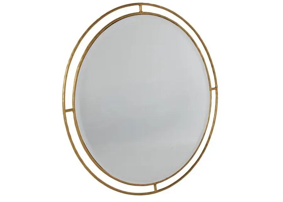 Belafonte Round Wall Mirror - Forged Gold - Gabby