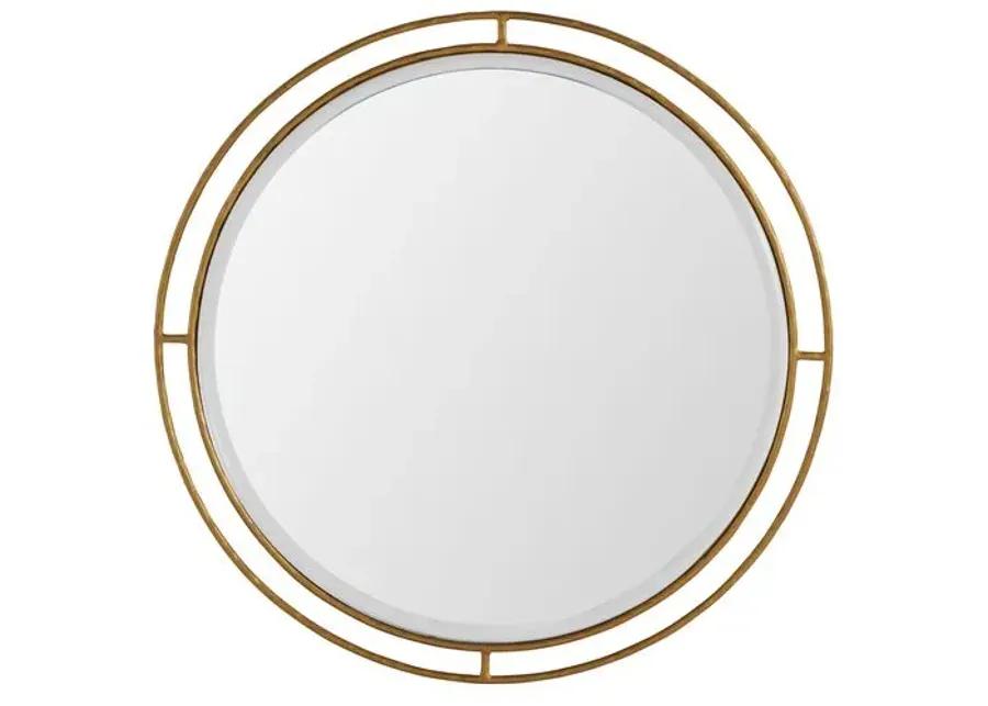 Belafonte Round Wall Mirror - Forged Gold - Gabby