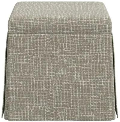 Anne Skirted Storage Ottoman - Basketweave - Beige