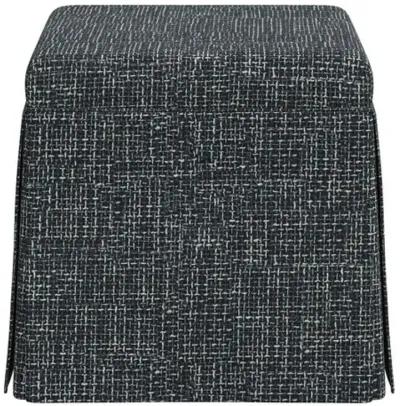 Anne Skirted Storage Ottoman - Basketweave - Blue