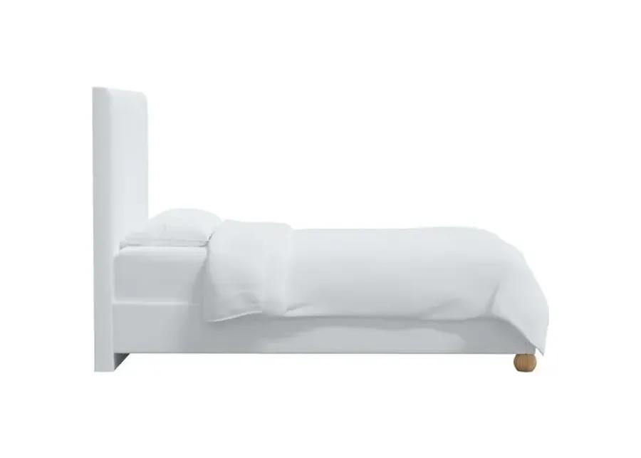 Luna Floor Length Bed - Linen - White