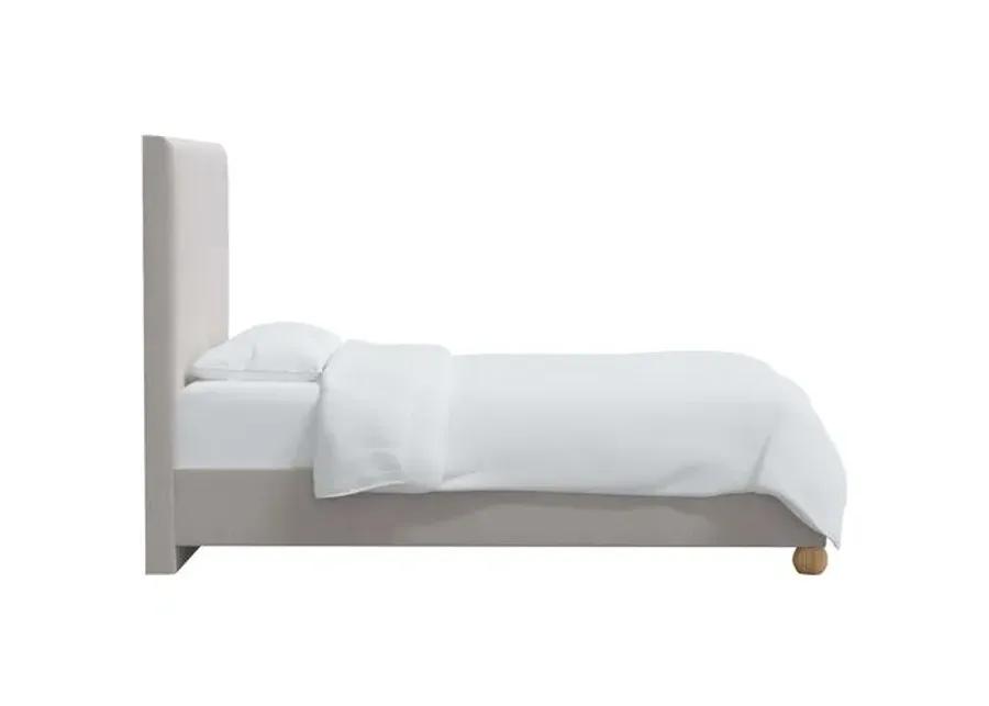 Luna Floor Length Bed - Velvet - Gray