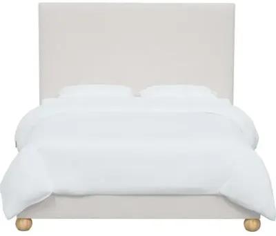 Luna Floor Length Bed - Velvet - White