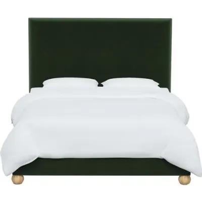 Luna Floor Length Bed - Velvet - Green