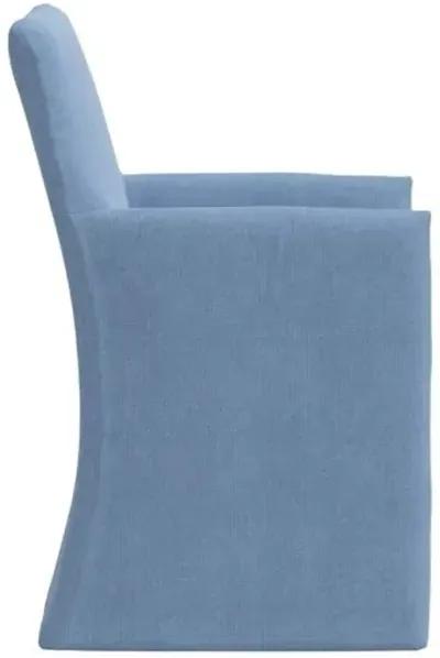 Edith Slipcover Dining Armchair - Linen - Blue