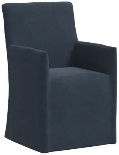 Edith Slipcover Dining Armchair - Linen - Blue