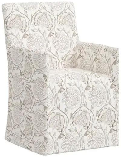 Edith Slipcover Dining Armchair - Ranjit Floral - Brown