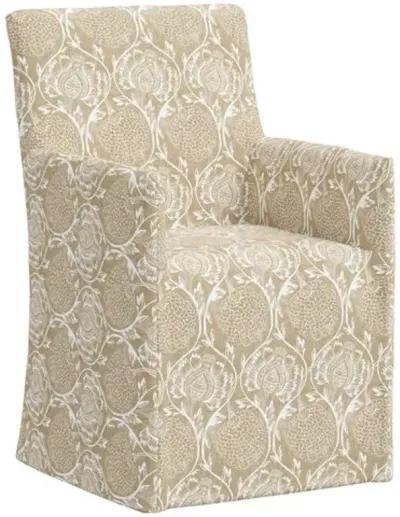 Edith Slipcover Dining Armchair - Ranjit Floral - Beige