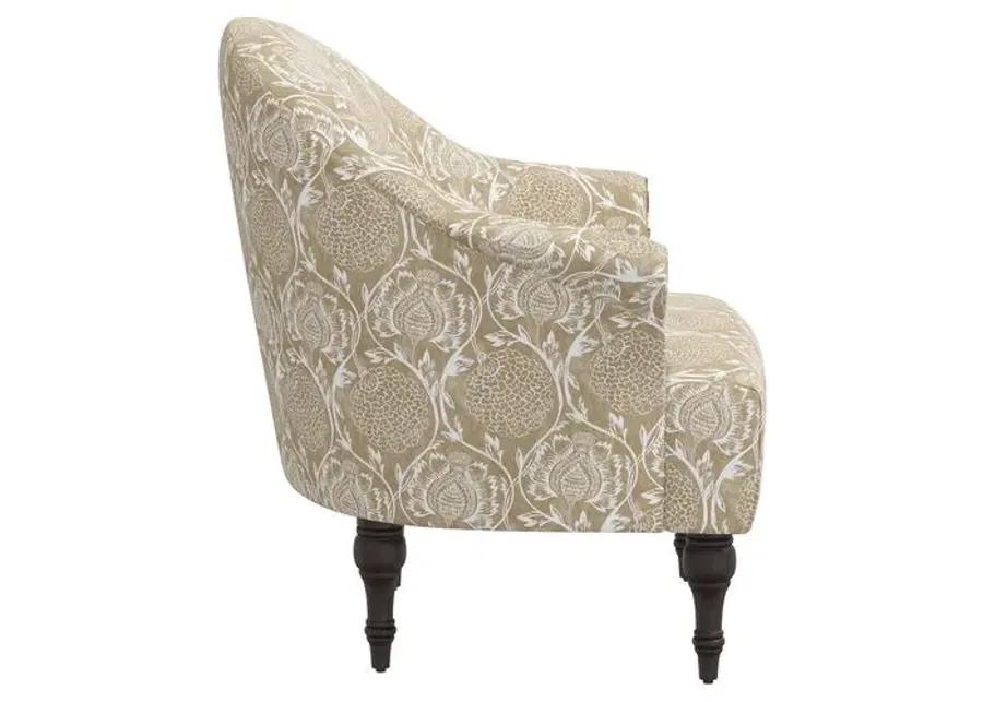 Charlotte Accent Chair - Ranjit Floral - Beige, Comfortable, Durable, Cushioned