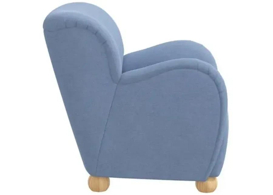 Luna Accent Chair - Linen - Blue, Comfortable, Durable, Cushioned, Linenlike Upholstery