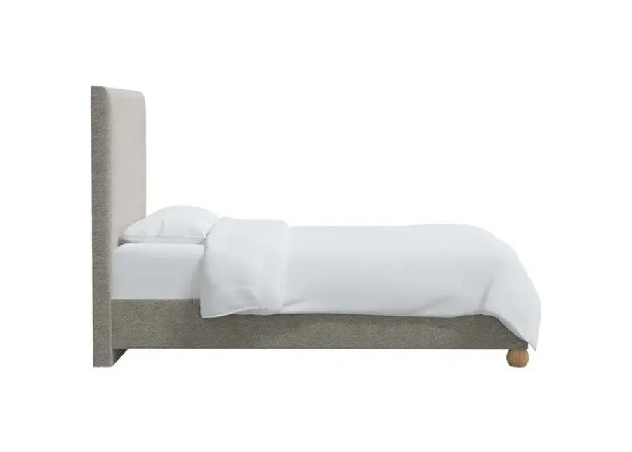 Luna Floor Length Bed - Boucle - Gray