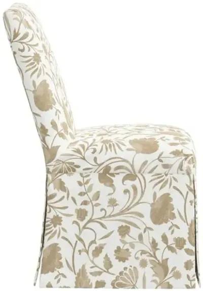 Owen Slipcover Dining Chair - Vine Floral - Beige