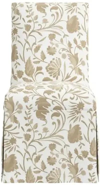 Owen Slipcover Dining Chair - Vine Floral - Beige