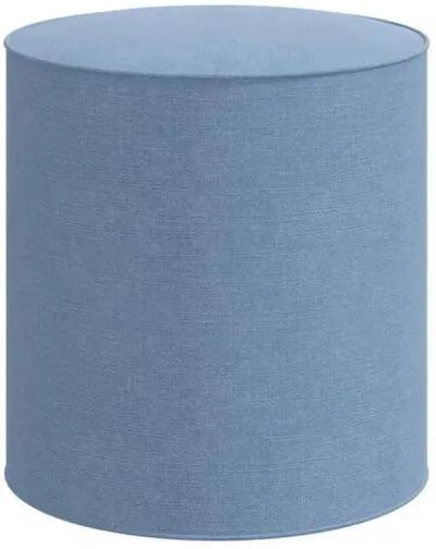 Harper Round Ottoman - Linen - Blue