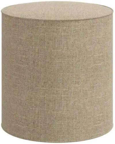 Harper Round Ottoman - Linen - Brown